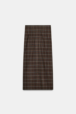 ZW COLLECTION DRAPED CHECK SKIRT - Zara фото 6
