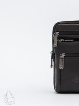 Сумка мужская кожаная 325012Z black Zinimsk