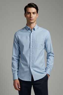 TRENDYOL MAN Mavi Regular Fit Oxford Kolay Utulenebilir Erkek Gomlek TMNSS25GO00079 - Trendyolmilla фото 5