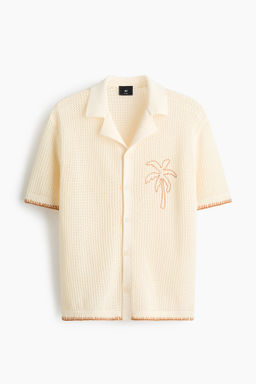Camisa resort en punto calado Relaxed Fit