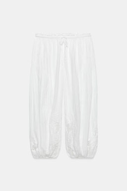 PANTAL?N BOMBACHO ENCAJE ZW COLLECTION / Blanco roto - Zara фото 6