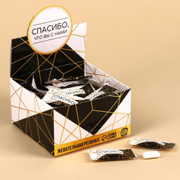 Цена за 50 шт. Жевательная резинка Спасибо, что вы с нами, 68 г ( 50 шт по 1,36 г). - Simaland фото 2