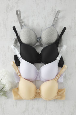 TRENDYOLMILLA K?rm?z?-Cok Renkli 4lu Paket Micro Kurdele/Fiyonklu Kapl? T-Shirt Bra Orme Sutyen THMSS25SU00034  фото 10