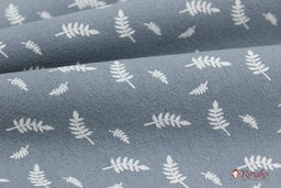Теплый хлопок Мелкие листочки на серо-голубой дымке, ш.1.48м, хлопок-100%, 160гр/м.кв - Купава фото 3