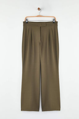 TRENDYOLMILLA Siyah C?rt C?rt Kapamal? Yuksek Bel Pileli Wide Leg/Genis Kesim Orme Pantolon TWOAW24PL00177 фото 53