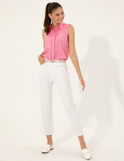 Pembe Regular Fit Kolsuz Bluz - Pierre cardin фото 2