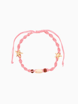 Браслет на ногу анклет «Пляжный», длина 18 см, розовый