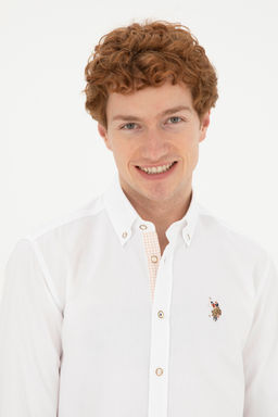 Мужская белая рубашка с длинным рукавом - U.s. polo assn фото 16