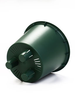 Кашпо для цветов «Микрит», 1.9 л, d=18 см, h=16.5 см, со вставкой, пластиковое, зелёное