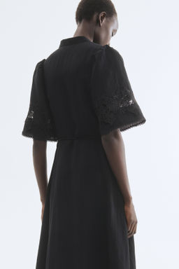 Vestido efecto arrugado con bordado ingl?s - H&m фото 6
