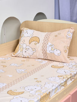 Постельное белье детское поплин с простыней на резинке - Медвежата Детский