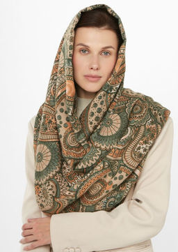 в составе ШЕРСТЬ и КАШЕМИР Большой, мягкий, теплый двусторонний палантин