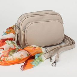 Сумка женская натуральная кожа GU 163-8380, 2отд, плечевой ремень, бежевый SALE 235983