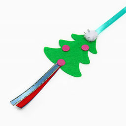 Дразнилка-удочка на деревянной палочке для кошек, зелёный, - Пижон фото 3