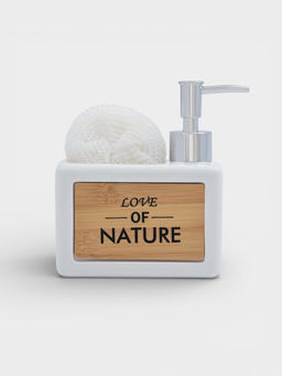 Дозатор для моющего средства с подставкой для губки SAVANNA «Природа», 450 мл, белый