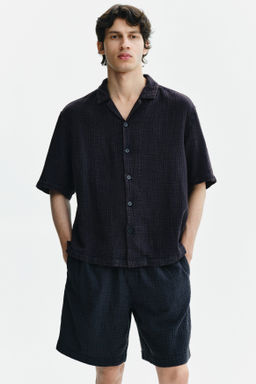 Camisa de muselina de manga corta Relaxed Fit - H&m фото 5