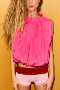 TOP TAFET?N GLOBO / Fucsia - Zara фото 3