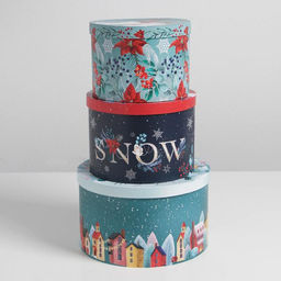 Набор коробок круглых 3 в 1 Magic time, 18 18 13 см, 20 20 14.5 см, 25 25 15 см - Дарите счастье фото 3