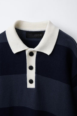 STRIPED KNIT POLO SHIRT - Zara фото 8