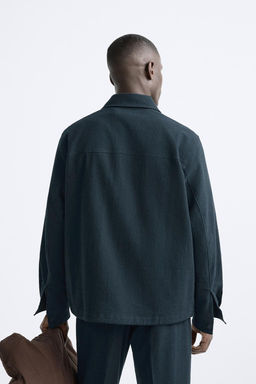 COTTON/LINEN SEERSUCKER OVERSHIRT - Zara фото 4