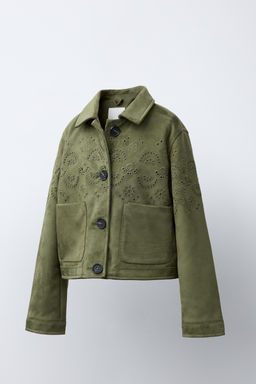 CHAQUETA EFECTO ANTE BORDADOS / Khaki - Zara фото 2