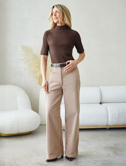 Водолазка из фактурного трикотажа в рубчик - Vilatte фото 5