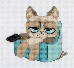 Klart набор для вышивания 12-045 ТВ-кот 12.5 х 11 см