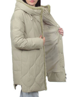 310 OLIVE Пальто зимнее стеганое женское (200 гр. холлофайбер, натуральная норка) - Fashion фото 7