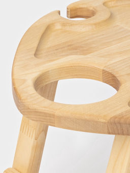 Столик - поднос для вина в форме сердца Adelica, с менажницей и складными ножками, на 2 персоны, d=30?1.8 см, дерево берёза