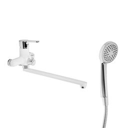 Смеситель для ванны Accoona A7167G, однорычажный, излив 300 мм, силумин, белый