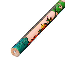 Цена за 12 шт. Карандаш чернографитный Calligrata «Зверушки», НВ, с ластиком, корпус круглый