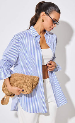 Рубашка д/р F512-1103 blue-white - Fine joyce фото 5