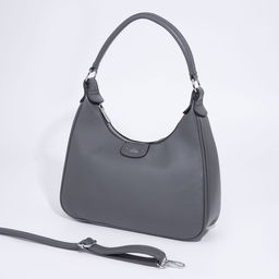 Сумка-багет на молнии, цвет серый - Simaland фото 4