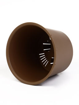 Кашпо для цветов «Микрит», 1.9 л, d=18 см, h=16.5 см, со вставкой, пластиковое, бежевое