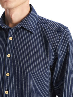 Regular Fit Uzun Kollu ?izgili Erkek G?mlek