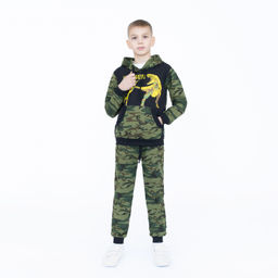 Костюм детский хаки/черный принт дино 747 (98, 56)
