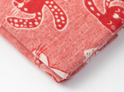 Одеяло байковое жаккардовое в/уп 100*140 "Зайчики" цв красный