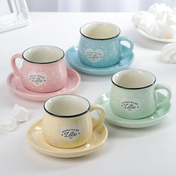 Кофейная пара «Уютный дом», 2 предмета: чашка 180 мл, блюдце d=12,5 см, керамика, цвет МИКС