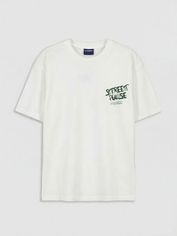 Bisiklet Yaka Bask?l? Erkek ?ocuk Ti??rt