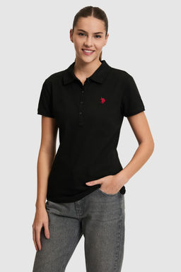 Kad_n Siyah Polo Yaka Basic Ti__rt