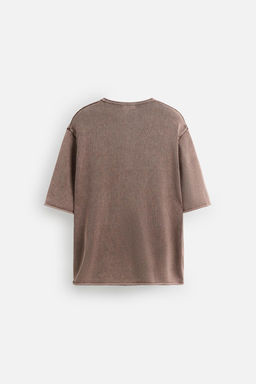 WASHED KNIT BUTTON-UP T-SHIRT - Zara фото 8