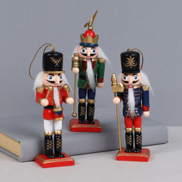 Новогоднее украшение Щелкунчик 3 штуки 12 см / TU-478 /уп 48/ - Галеонтрейд фото 2