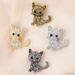 Брошь Кошка / 6486 /уп 12/микс