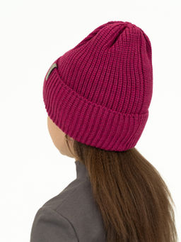 Шапка вязаная красная Ш-113 малина (56-58)