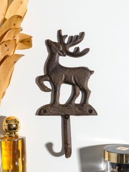 Крючок декоративный чугун "Олень - Серебряное копытце" 9,6х20,5х3,5 см