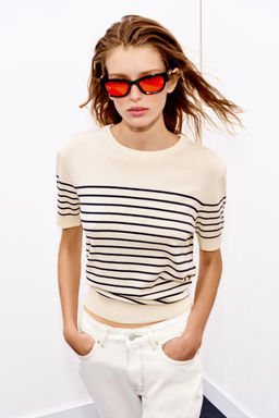 JERSEY PUNTO MANGA CORTA RAYAS / rayas - Zara фото 2