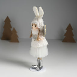 Интерьерная кукла текстильная Ангелочек в шапке с ушками зайчика, 4?8?20 см - Simaland фото 3