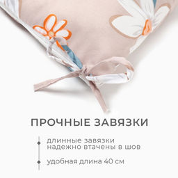 Цена за 2 шт. Подушка на стул Этель "Цветы" цв.серый, 40х40 см, 100% п/э