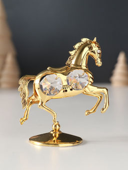 Фигурка металл «Лошадка маленькая» с 4 прозрачными хрусталиками на подставке, 6.5×4×8.5 см
