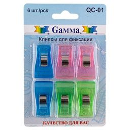 Gamma QC-01 Клипсы для фиксации сталь пластик 3.3 см 6 шт в блистере